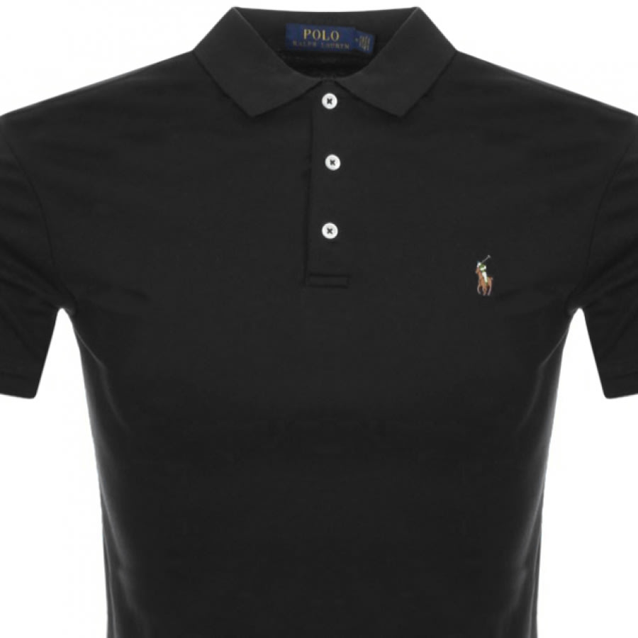 Alternative Image for ProductRalph Lauren Slim Fit Polo T Shirt Black2